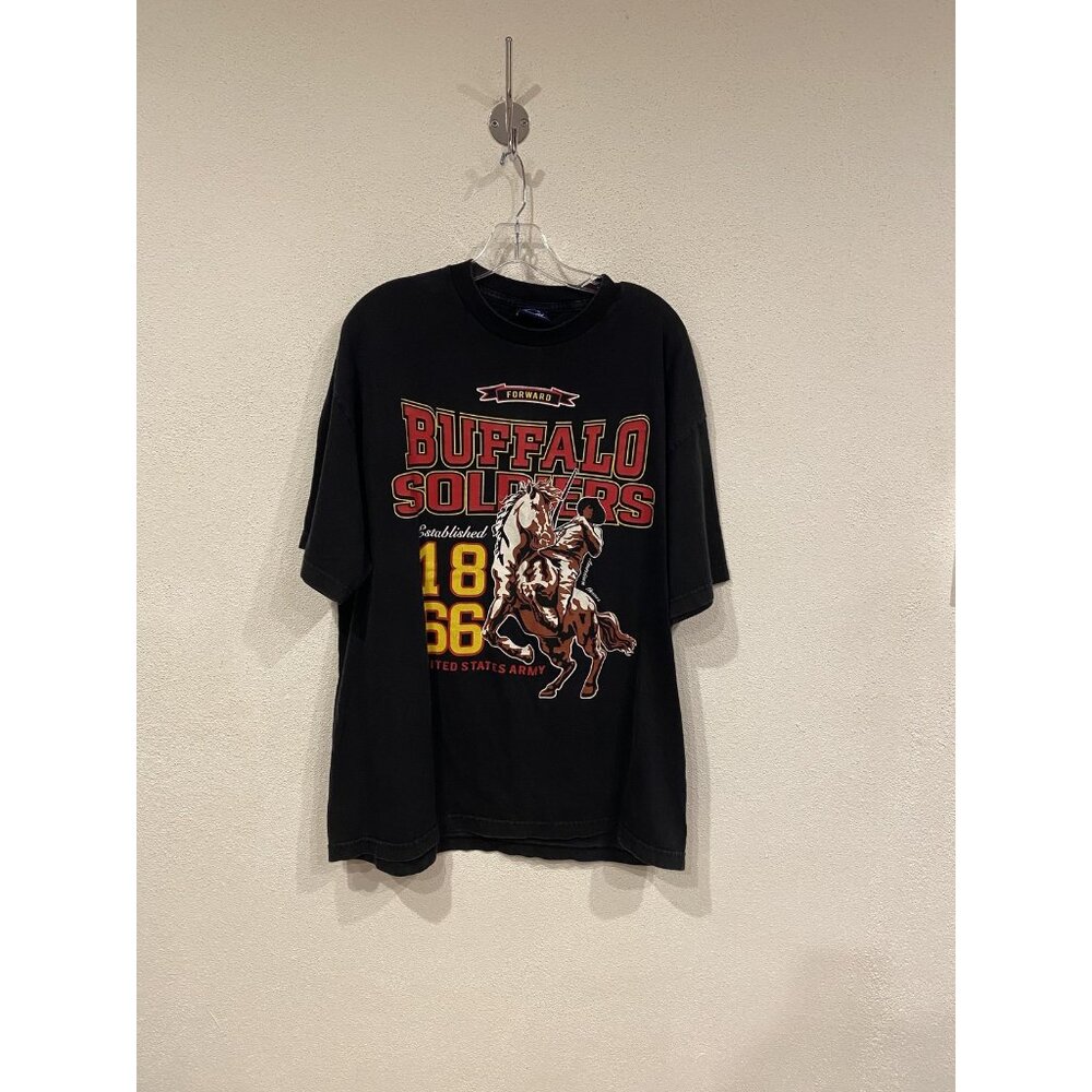BigBoy Headgear Buffalo Soldiers Shirt Mens XL Black US Army Graphic Tee